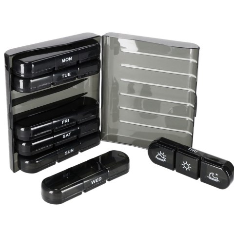 Pojemnik organizer na tabletki leki czarny Kik Sp. z o. o. Sp. k.