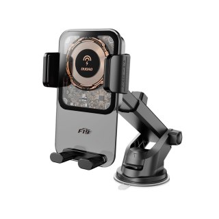 Uchwyt samochodowy zaciskowy z ładowarką indukcyjną 15W - czarny