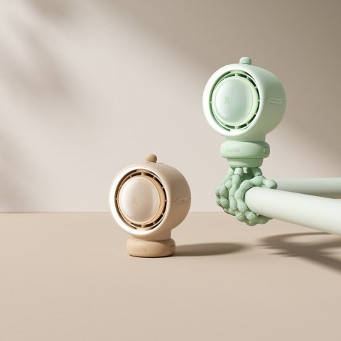 Wentylator mini wiatrak z elastycznymi nóżkami filtrem 5000mAh - zielony