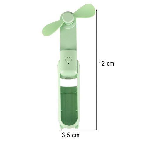 Wiatrak biurkowy wentylator mini ręczny składany wiatraczek przenośny USB zielony Kik Sp. z o. o. Sp. k.