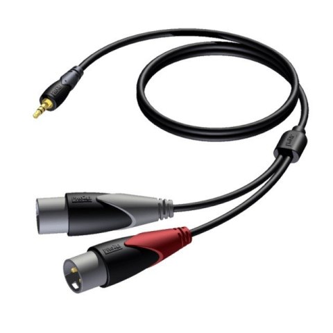 Kabel 3,5mm Jack Męski Stereo - 2x XLR Męski 3 M - CLA712/3 PROCAB
