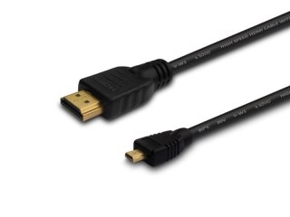 Kabel HDMI (M) - micro HDMI (M) 1m, czarny, CL-39 Savio
