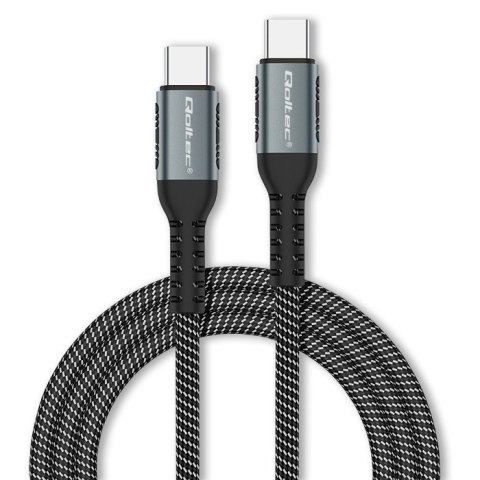 Kabel USB 2.0 typ C | USB 2.0 typ C 100W | QC 3.0 | PD | 1m | Czarny Qoltec
