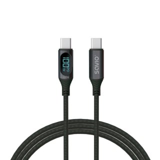 Kabel USB - USB C z wyświetlaczem, 100W, CL-174 Savio
