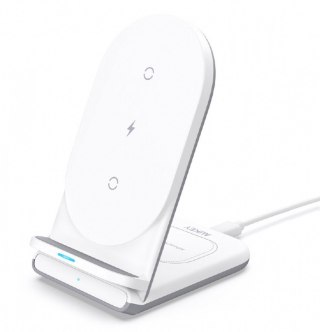 LC-A2 White ładowarka bezprzewodowa 2w1 Qi 10W USB-C AUKEY