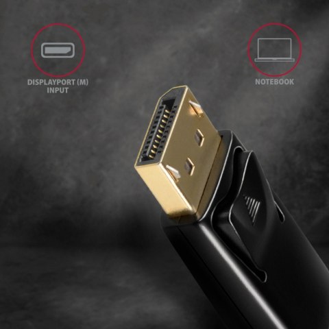 RVD-HI14N Adapter aktywny Displayport -> HDMI 1,4, 4K/30Hz, kabel 18cm AXAGON