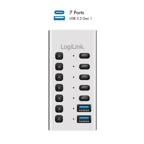 Hub 7xUSB-A/C z przełącznikiem on/off