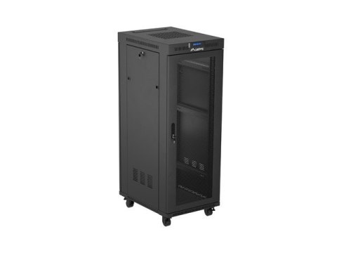 Szafa instalacyjna rack stojąca 19 cali 32U 600x800 drzwi perforowane LCD czarna (Flat pack)