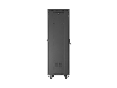 Szafa instalacyjna rack stojąca 19 cali 37U 600x600 drzwi perforowane LCD czarna (Flat pack)