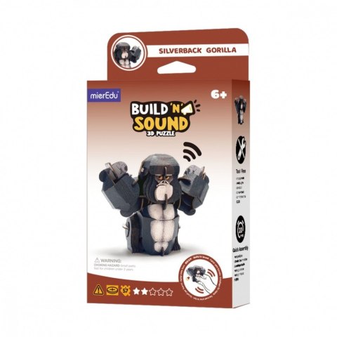Puzzle 3D MierEdu Buduj i słuchaj - Goryl