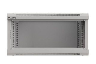 Szafa instalacyjna rack wisząca 19" 4U 540x350 szara drzwi przeszklone (flat pack)
