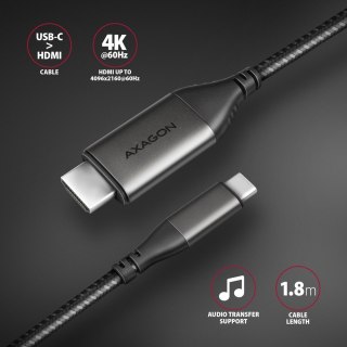RVC-HI2MC Adapter aktywny USB-C -> HDMI 2.0 4K/60Hz Aluminum, 1.8m kabel AXAGON