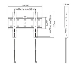 Uchwyt ścienny do telewizora (stały), 23 cale -42 cale, (30 kg) Gembird