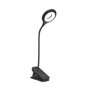 Mini lampka bezprzewodowa LED do czytania z klipsem kablem USB-C 80lm - czarna WOZINSKY