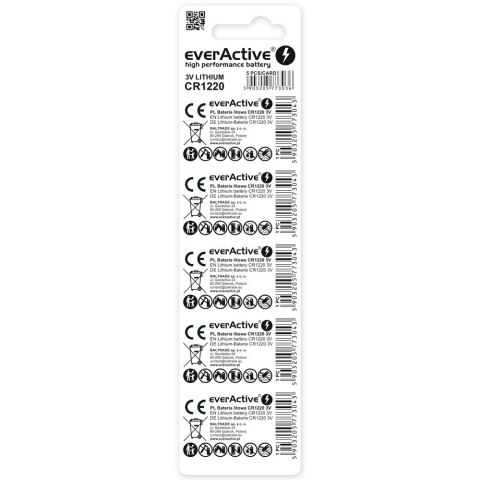 EVERACTIVE BATERIE LITOWE MINI CR1220 BLISTER 5 SZTUK CR12205BL