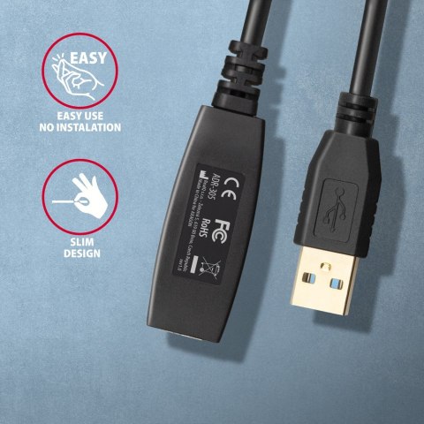 ADR-305 USB 3.0 A-M -> A-F aktywny kabel przedłużacz/wzmacniacz 5m AXAGON