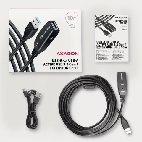 ADR-310 USB 3.0 A-M -> A-F aktywny kabel przedłużacz/wzmacniacz 10m AXAGON