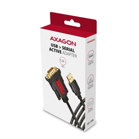 ADS-1PSN Adapter USB 2.0 > RS-232 Port szeregowy, 1.5m kabel, chip Prolific AXAGON
