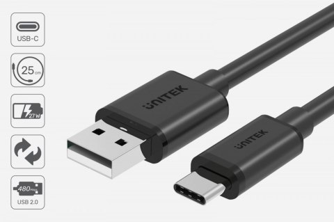 Kabel USB-C - USB-A 2.0 ; 3M; M/M; C14069BK Unitek