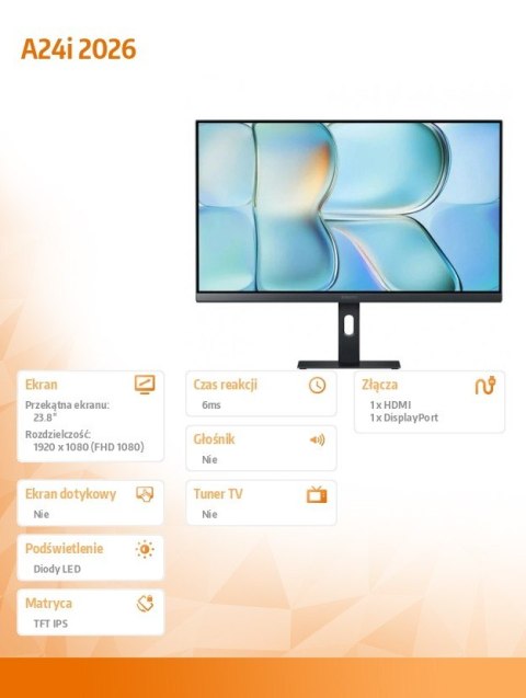 Monitor 23.8 cala A24i 2026