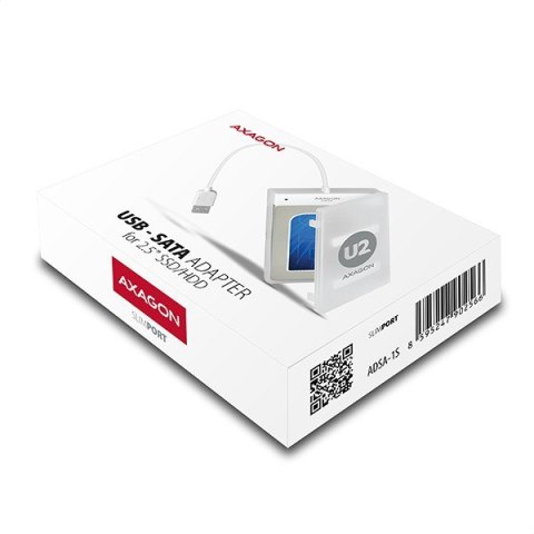 ADSA-1S Adapter USB 2.0 SATA do szybkiego przyłączenia 2.5" SSD/HDD z pudełkiem