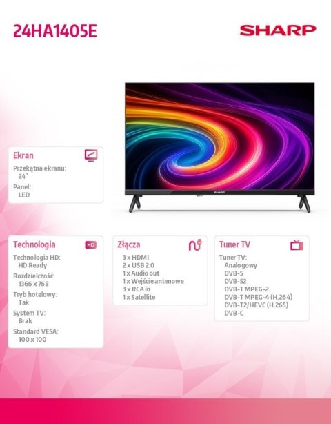 Telewizor LED 24 cale 24HA1405E