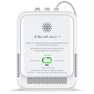 Czujnik wycieku gazu ziemnego i tlenku węgla (czadu) | Tuya | Wi-Fi | alarm 85dB | LED