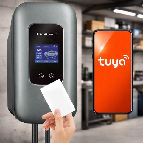Stacja ładowania do samochodu elektrycznego i hybryd | 3fazy | 22kW | 32A | Wi-Fi | LCD | RFID | TUYA | 5m