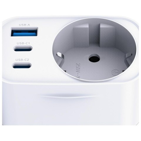 Adapter sieciowy Hyper Charger 30W 1xUSB-A 2xUSB-C 1x Schuko PD QC 3.0 białt