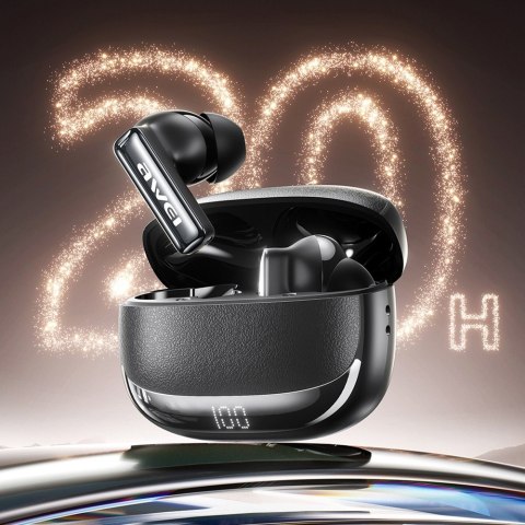 Słuchawki bezprzewodowe Bluetooth 6.0 TWS ANC TA19 czarne
