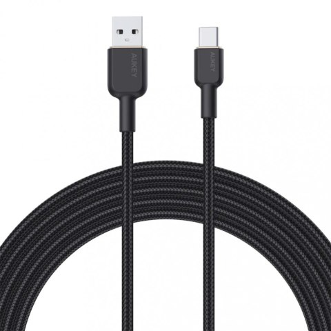 CB-NAC1 kabel USB-C - USB-A 1m 60W PD 3A 20V nylonowy oplot czarny AUKEY