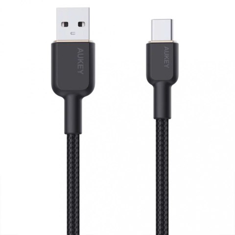 CB-NAC2 kabel USB-C - USB-A 1.8m 60W PD 3A 20V nylonowy oplot czarny AUKEY