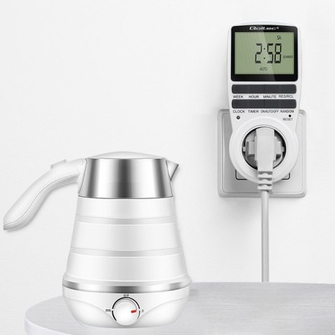 Elektroniczny programator czasowy PC0628 | 3680W | 16A | LCD Qoltec