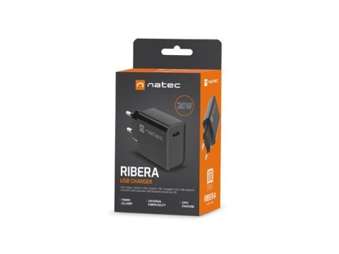Ładowarka sieciowa Ribera 1x USB-C 20W Czarna Natec