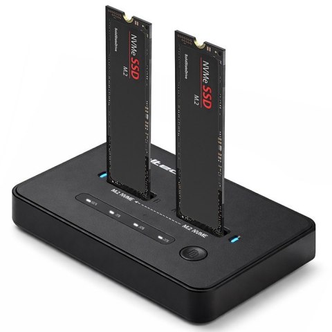 Stacja dokujšca dysków SSD M.2 NVMe | PCIe | USB-C | 20Gb/s | DUAL 2x8TB | klonowanie offline