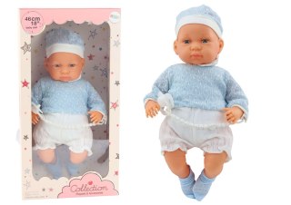 Lalka Bobas 46 cm Niebieska Smoczek Czapeczka Skarpetki LEAN Toys