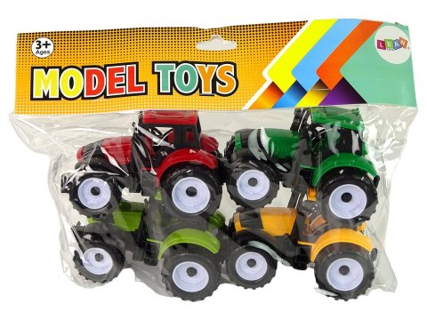 Zestaw Traktorów Rolniczych Farma 4 Sztuki Kolorowe LEAN Toys
