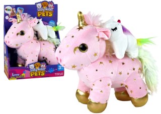 Jednorożec Pluszak Usypiacz Kołysanka Różowy W Gwiazdki LEAN Toys