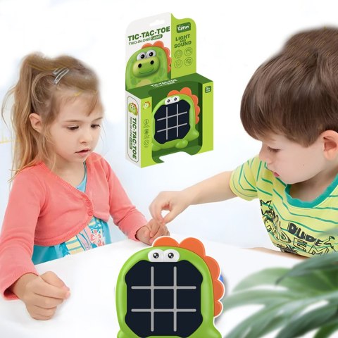 Gra Elektroniczna 3w1 Kółko i Krzyżyk Memory Dinozaur Zielony LEAN Toys