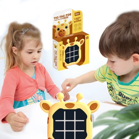 Gra Elektroniczna 3w1 Kółko i Krzyżyk Memory Żyrafa Żółta LEAN Toys