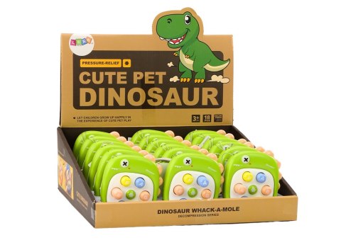Gra Zręcznościowa Whack A Mole Literki Dinozaur Zielona LEAN TOYS