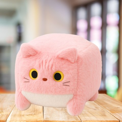 Pluszowa Maskotka Przytulanka Kot Kostka Różowy 18cm LEAN Toys