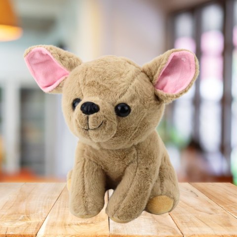 Pluszowa Maskotka Przytulanka Mały Piesek Chihuahua Beżowy 22cm LEAN Toys