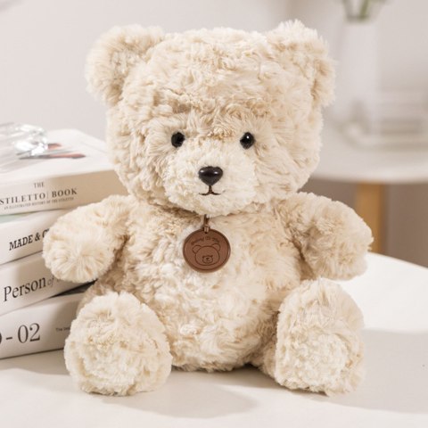 Pluszowa Maskotka Przytulanka Miś z Medalionem Beżowy 25cm LEAN Toys