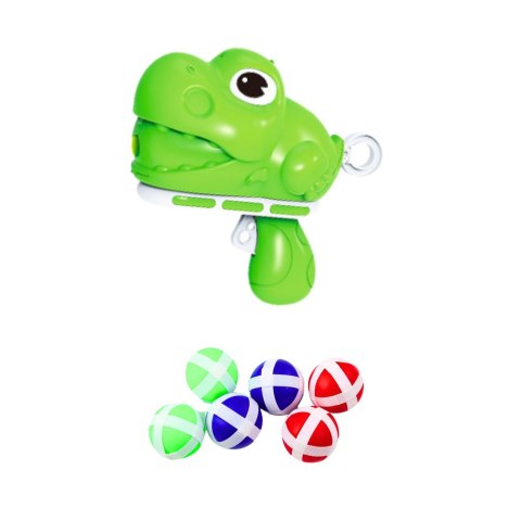 Gra Zręcznościowa Strzał Do Celu Pistolet Kulki Na Rzep Dinozaur LEAN TOYS