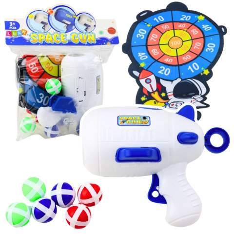 Gra Zręcznościowa Strzał Do Celu Pistolet Kulki Na Rzep Kosmos LEAN TOYS