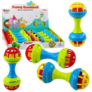 Grzechotka Gryzak Dla Niemowląt Hantelek Kolorowy LEAN Toys