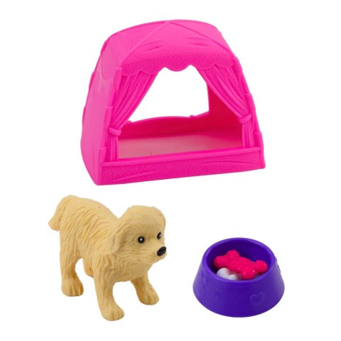 Zestaw Mini Laleczka Z Pieskiem Namiotem I Akcesoriami LEAN Toys