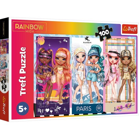 Puzzle - 100 - Tęczowe laleczki - Rainbow High - Trefl 16444 Trefl Puzzle