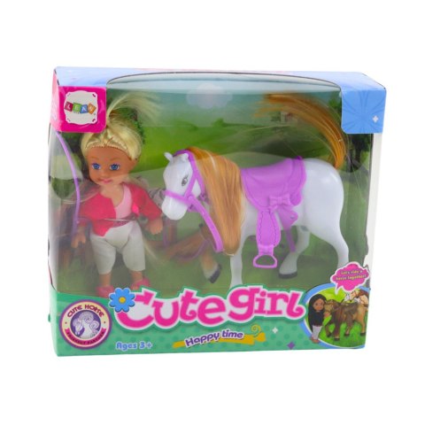 Zestaw Mini Laleczka Z Koniem Strój Jeździecki Siodło LEAN Toys